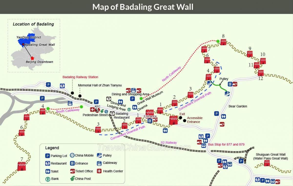 Пекин, Великата китайска стена карта