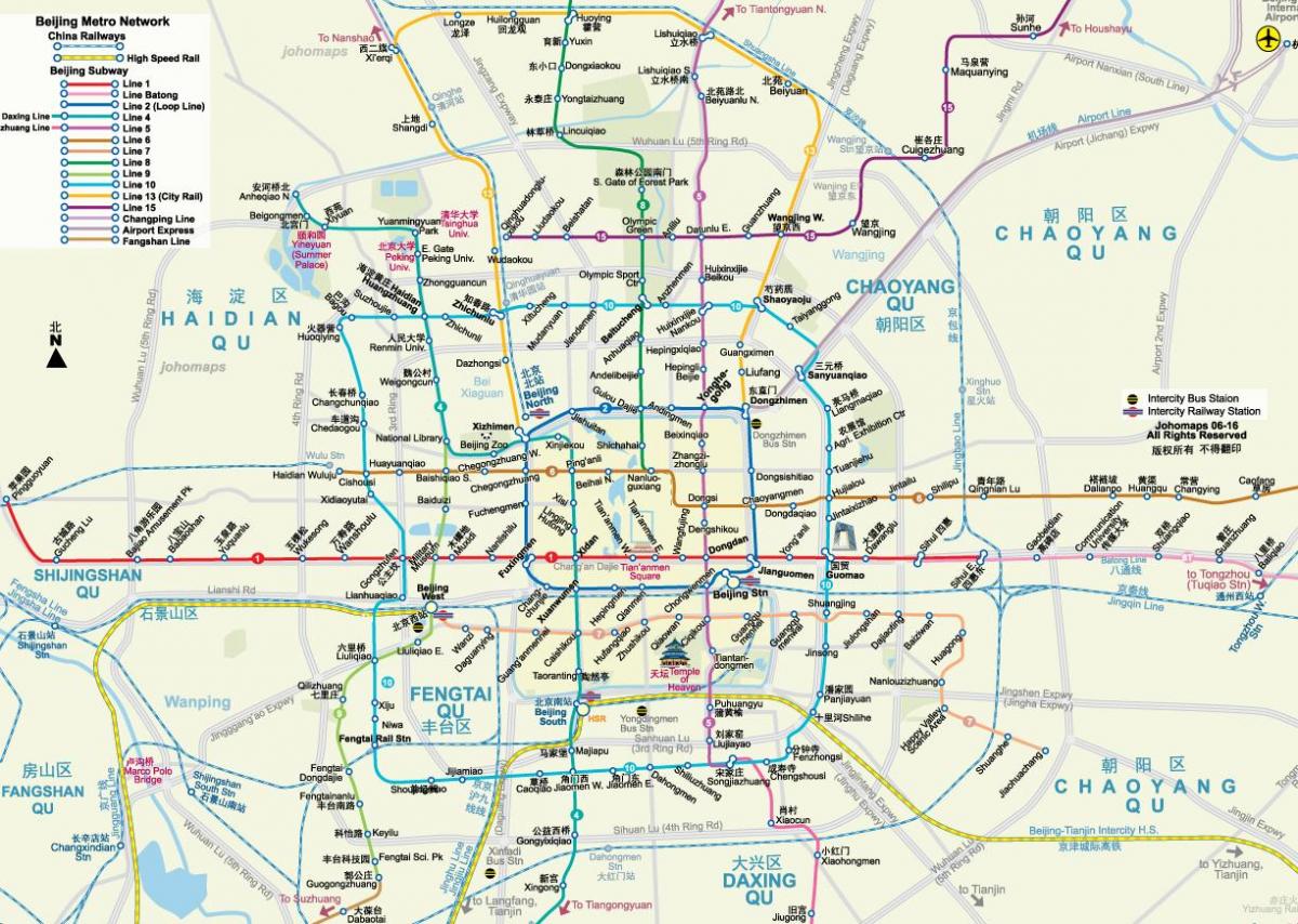 Пекин карта на метрото