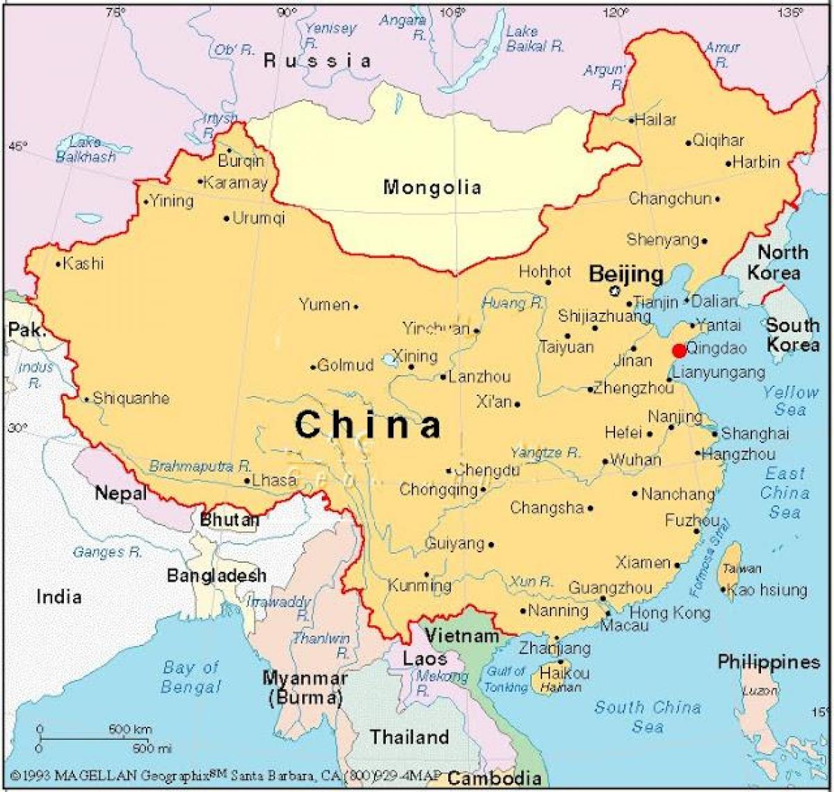 карта на столицата на Китай
