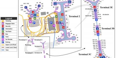 Пекин международното летище и терминал 3 на картата